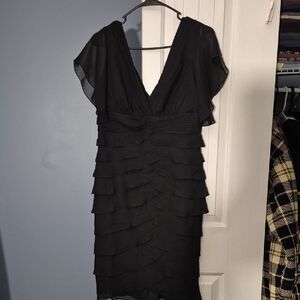 dressbarn Black Layered Mini Dress